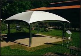 Modern gazebo with an elegant arch design, crafted for stylish and durable outdoor spaces, providing shade and aesthetic appeal