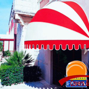 Modern dome-style window shade awning design in Pakistan, crafted with durable tensile fabric for innovative sun protection, perfect for outdoor spaces.