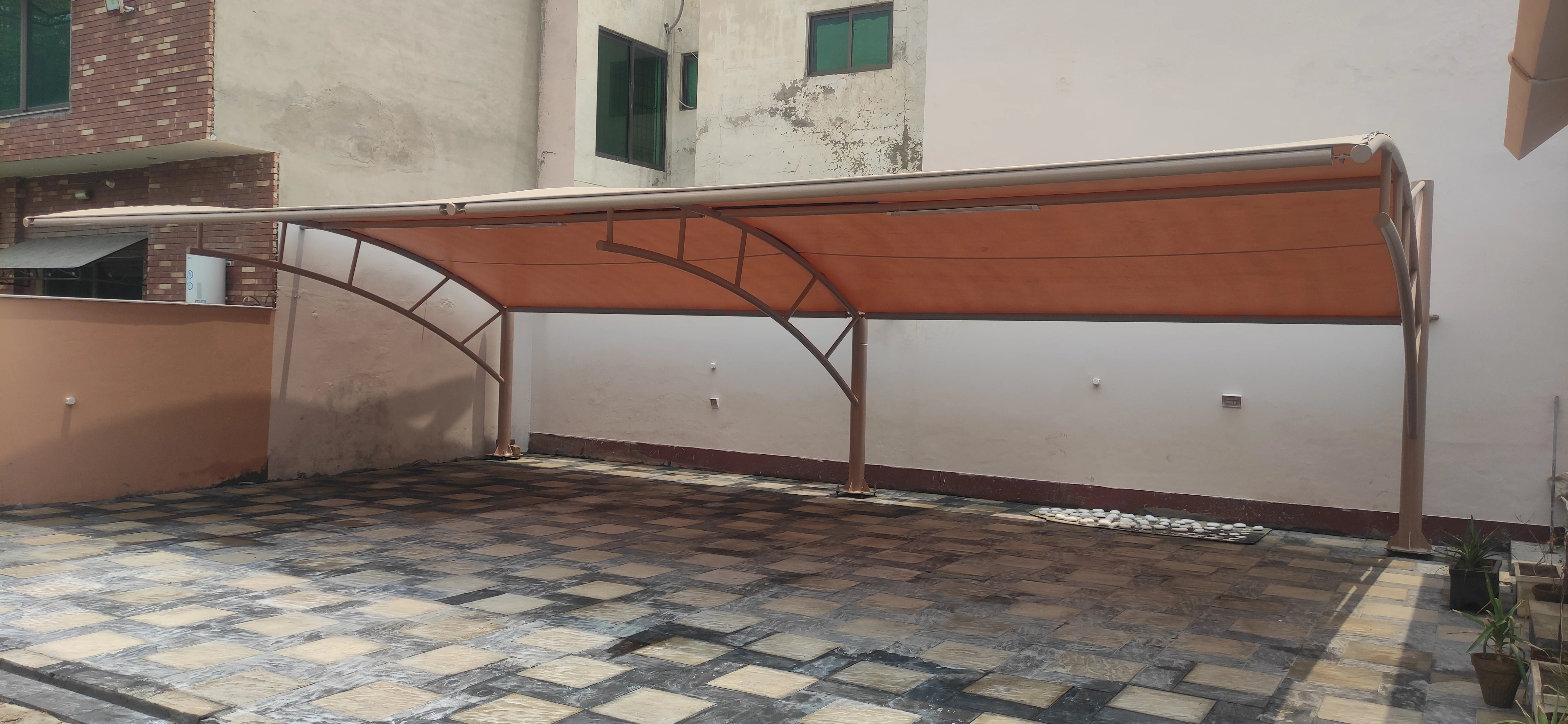 latest trending tensile fabric shades in Pakistan for 2025. Durable, stylish, and perfect for outdoor spaces like gardens, patios, and more.