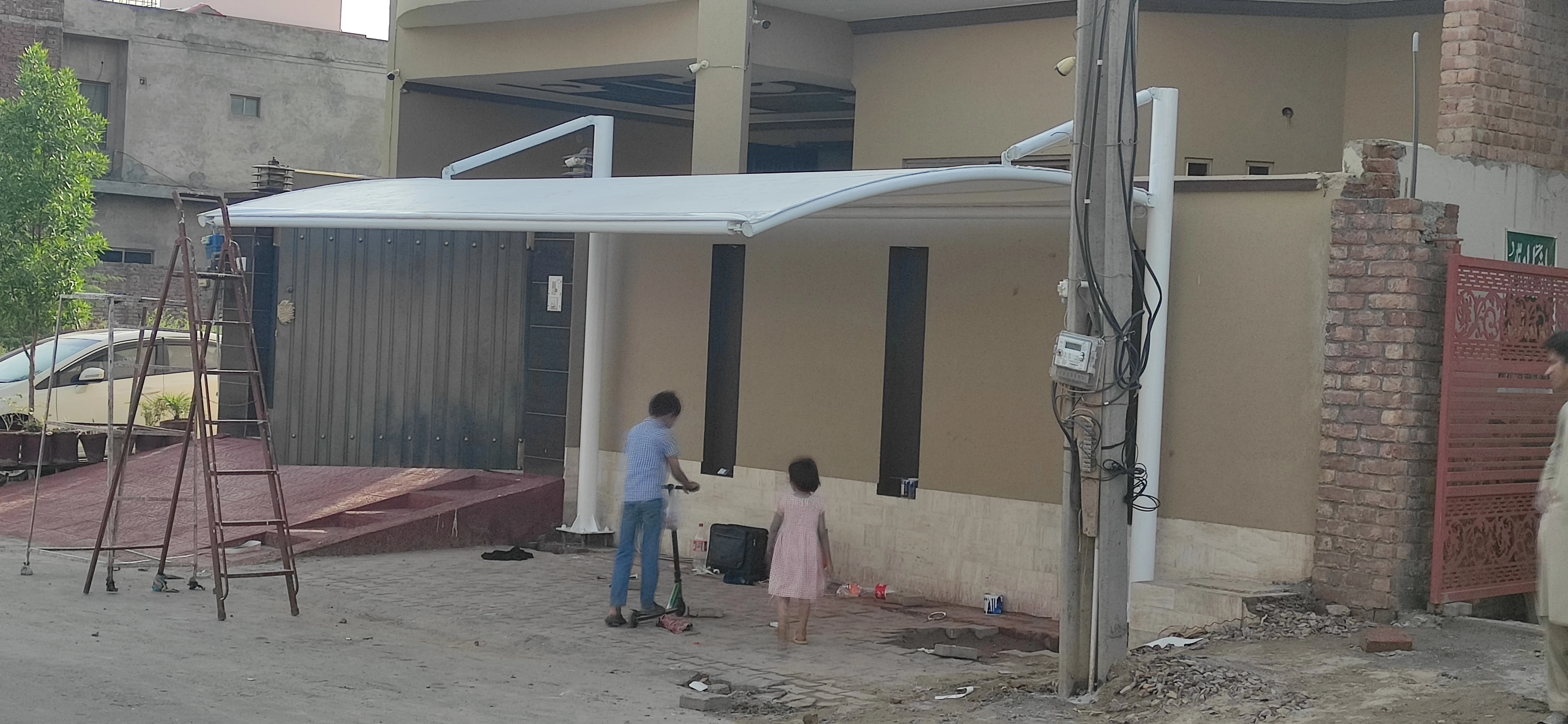 Home Car Parking Shades Price In Pakistan (1) Simple Tensile Fabric Design for Home Car Parking Shades – Affordable Price in Pakistan