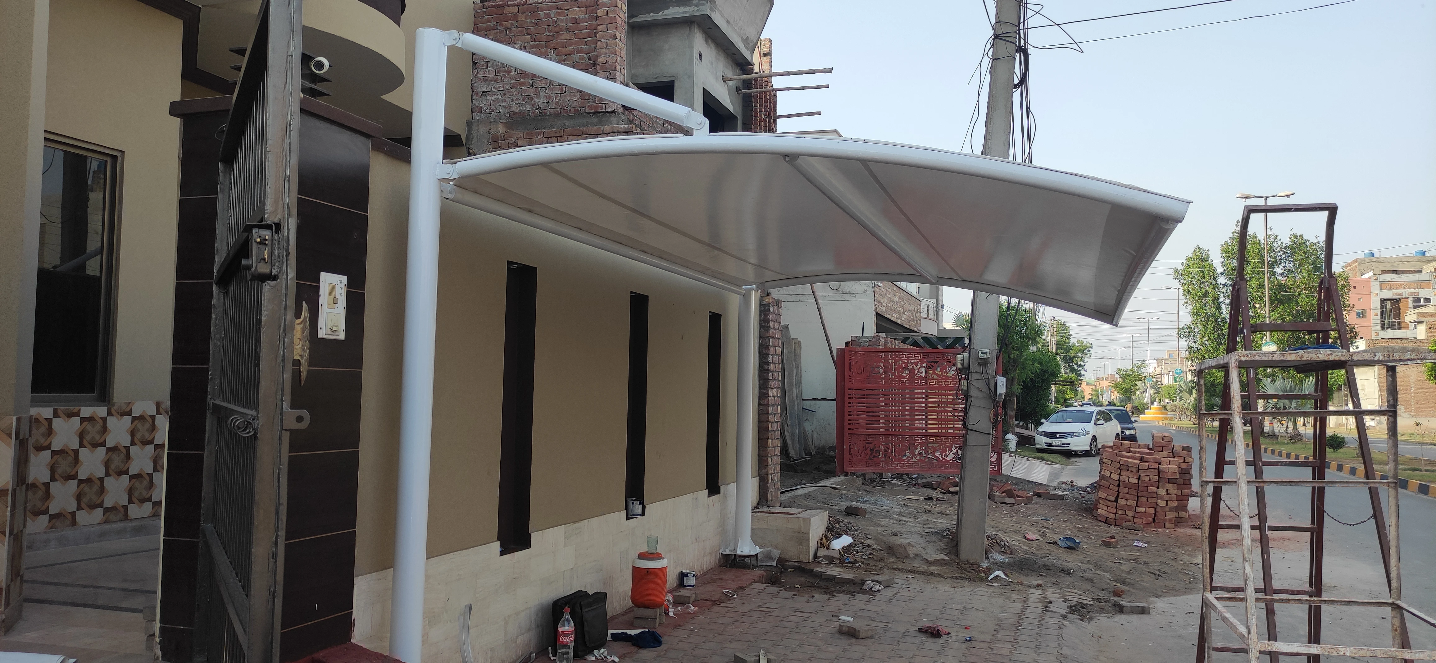 Home Car Parking Shades Price In Pakistan (3) Simple Tensile Fabric Design for Home Car Parking Shades – Affordable Price in Pakistan