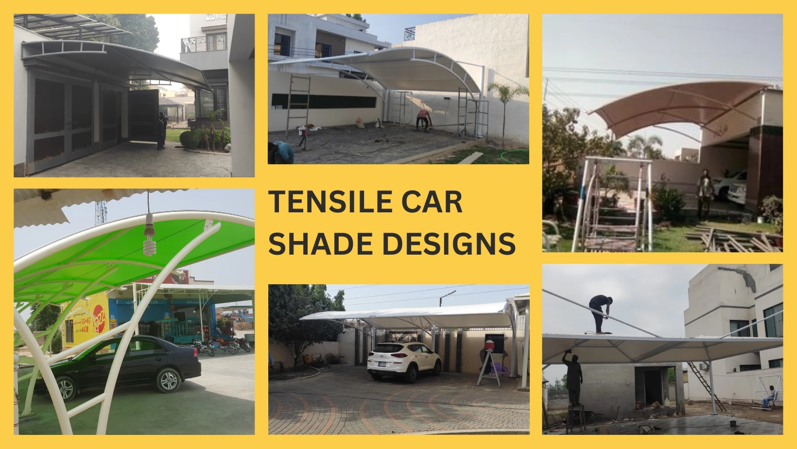 Various Design Options for Tensile Car Shade Shelters - Stylish and Durable Car Parking Shade Solutions