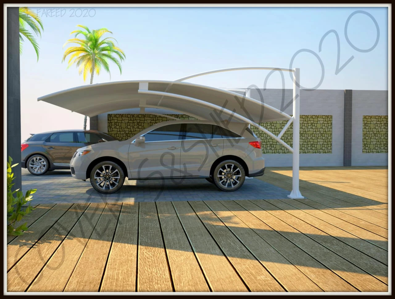 Modern tensile parking shades price details and designs for homes and businesses in Pakistan.