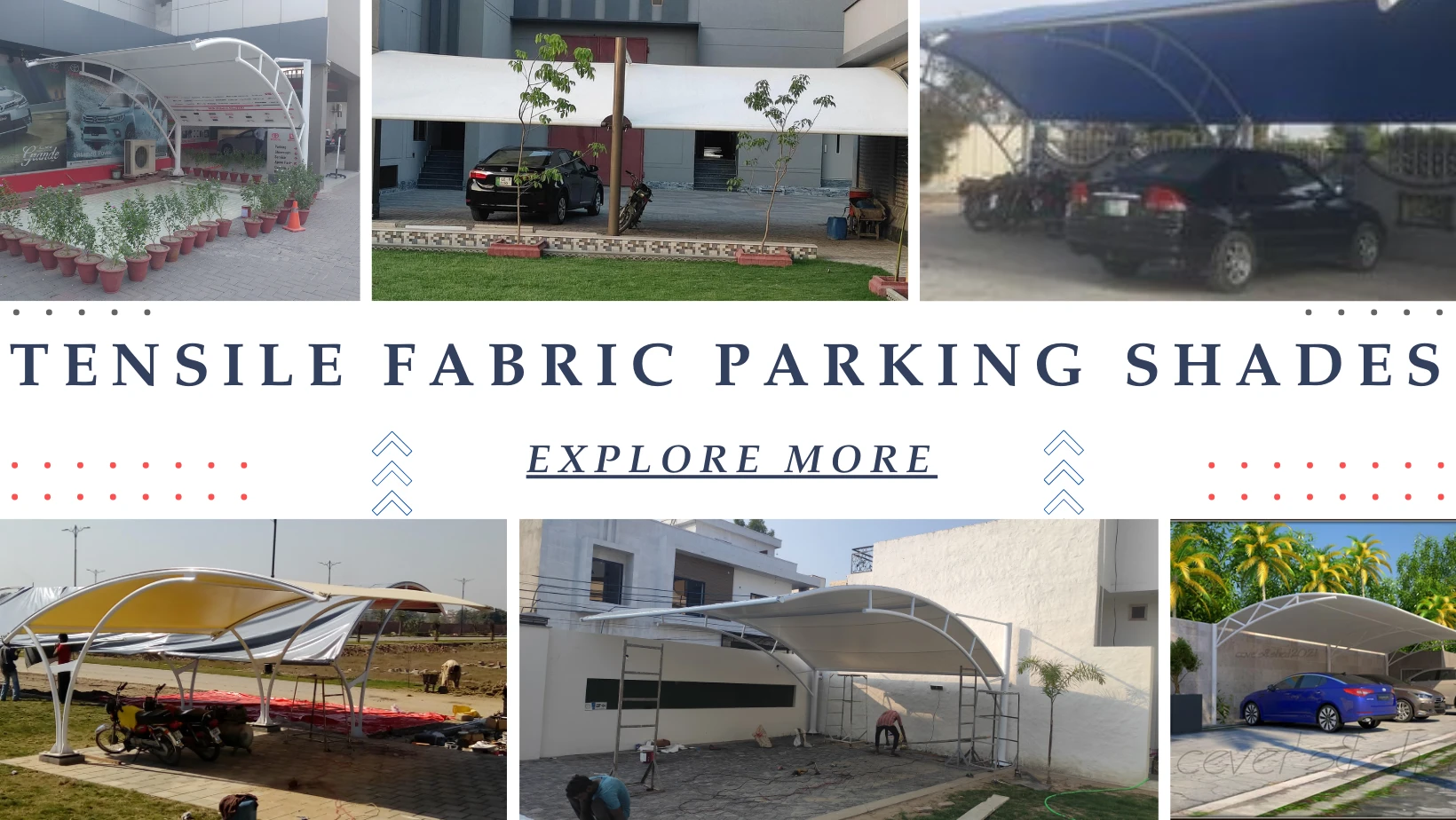 Durable Tensile Car Shelter with High-Quality Tensile Fabric Shades for Car Parking Protection