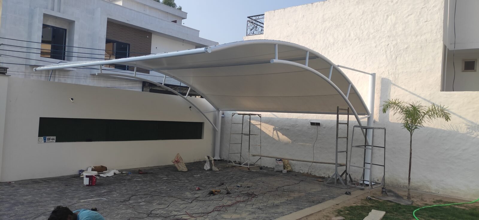 Custom-designed tensile shade structures for residential and commercial use by Covers and Shades in Faisalabad